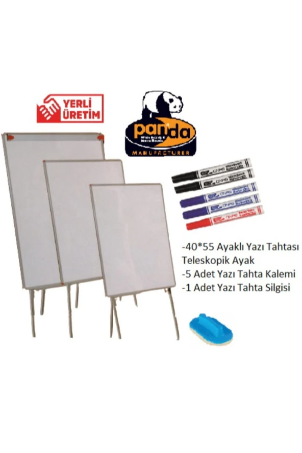 Ayaklı Yazı Tahtası 40*55 Teleskopik Ayaklı Beyaz - 2