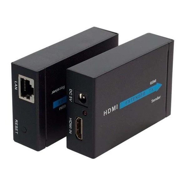 Powermaster HDMI To Cat5-Cat6 Extender 60 Metre Uzatıcı  PM-18232 ürün görseli 1