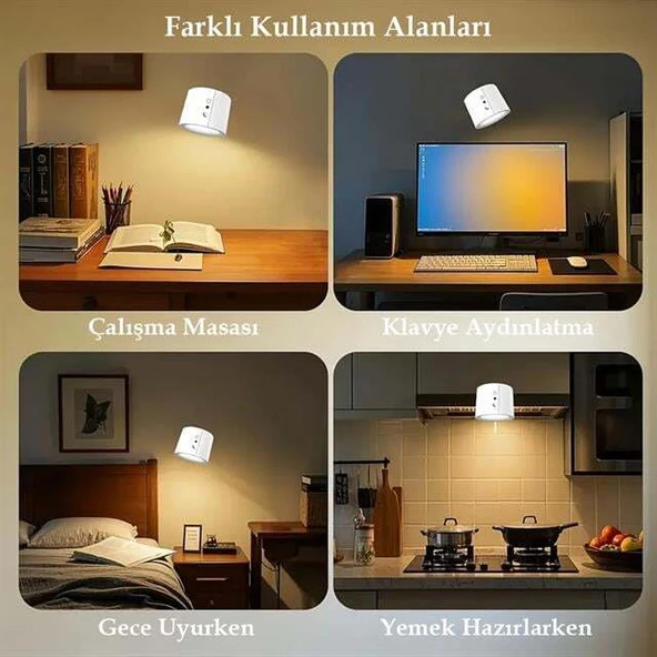 Ledx AL-SK-BD80A Çift Yönlü Kumandalı Duvar Aplik Çalışma Lambası 3000K-4000K-6500K - Resim 4