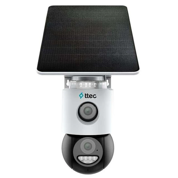Ttec SLR-3320S-MH/SL-4G 3+3 MP Çift Kameralı Solar Panelli Sesli Gece Renkli Sim Kart Destekli 4G PTZ IP Kamera ürün görseli 1