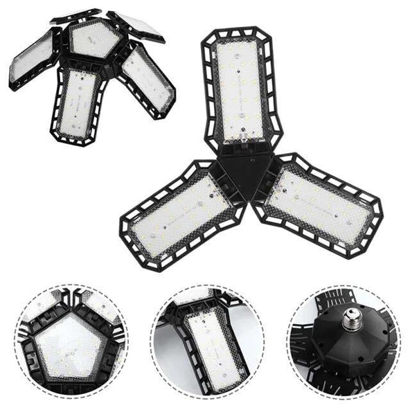 Ledx Ayarlanabilir Açılı 3 Kanatlı 72 Smd Ledli Galaxy Projektör Işığı 40W 4400 Lumen E27 32cm