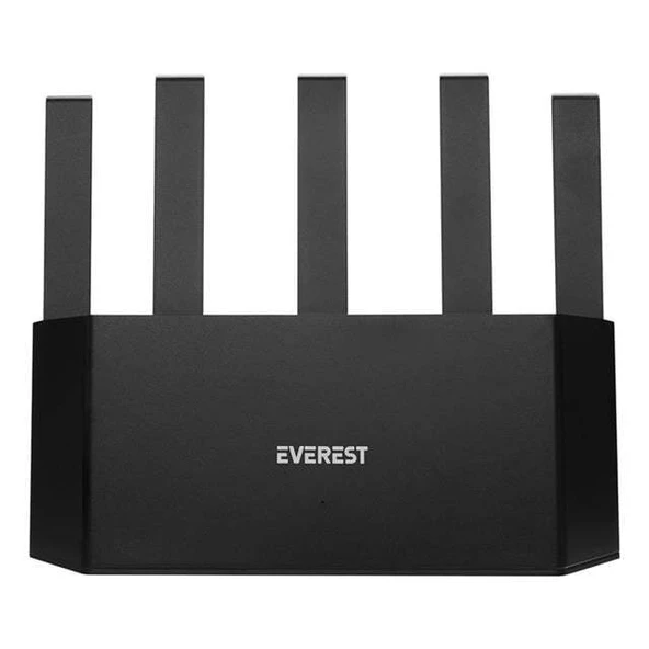 Everest EWR-X3000MBPS-V1 X3000Mbps Dualband 5*6dBi 1 Wan Port + 3 Lan Port Wi-Fi 6 Wisp+Ap+Repeater Destekli Kablosuz Wifi Router ürün görseli 1
