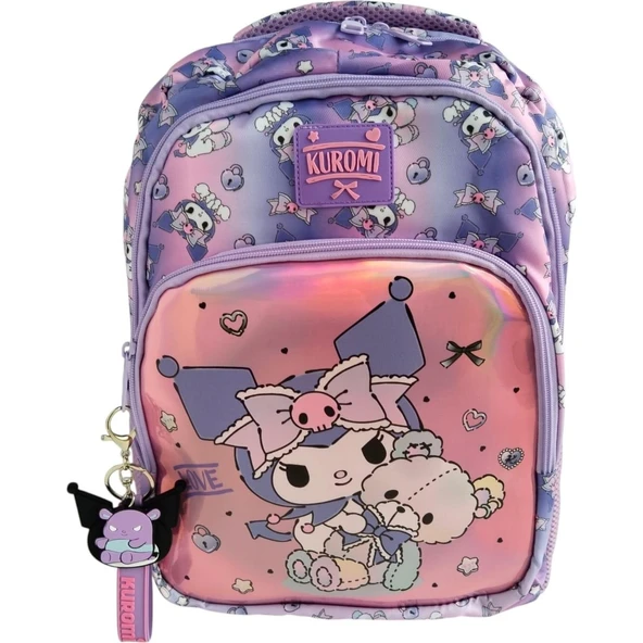 Orijinal Lisanslı Kuromi Mor 3 Gözlü Okul Sırt Çantası 3173 - Resim 2