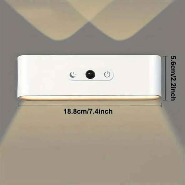 Ledx SK-BD188F Çift Yönlü Hareket Sensörlü Dekoratif Şarjlı Duvar Aplik 2 Mercekli 15 Smd Ledli 3000K-4000K-6500K - Resim 6