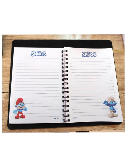 Gıpta Şirinler Karton Kapak Spiralli Not Defteri A6 80 Çizgili 1 Adet (7800) - Resim 2