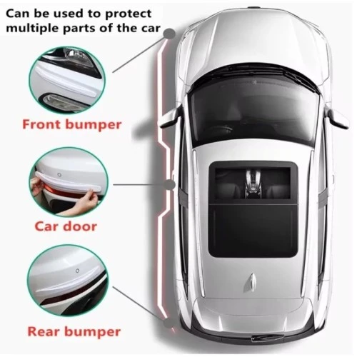 Araba Tampon Koruyucu Karbon Desenli Beyaz - 3