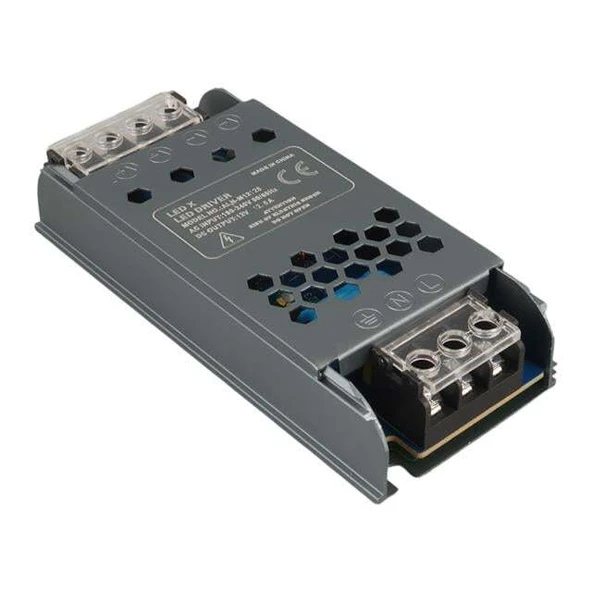 Ledx ALN-M12125 12 Volt 12.5 Amper 57x24x12mm Ultra Slim Metal Kasa Adaptör - 1