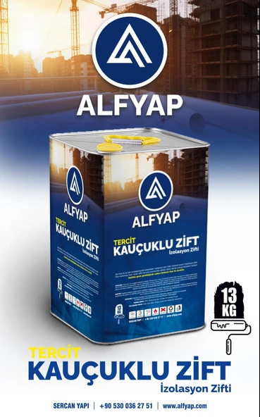 ALFYAP Kauçuklu Zift İzolasyon Zifti 13 Kg ürün görseli