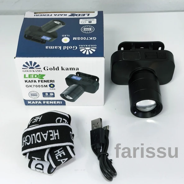 Gold Kama GK700SM LED Kafa Feneri – 30W Zoomlu, Şarjlı, Uzun Çalışma Süreli - 4