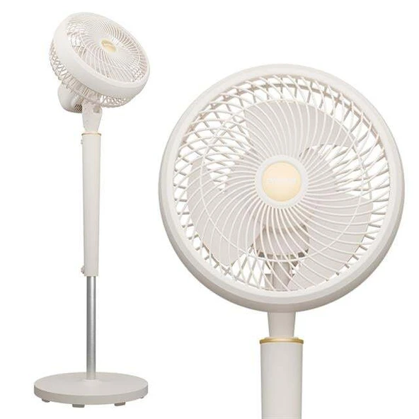 Everest Fan12 Dynabreeze 9'' 70 Watt 3 Hız Kademeli 2000RPM Çift Motorlu Vantilatör Krem Gold ürün görseli 1