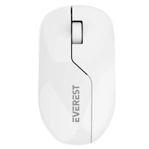 Everest SMW-973 USB Beyaz-Gri 2.4Ghz 1200DPI Kablosuz Optik Mouse 5 Metre Menzilli - 2
