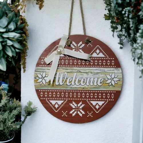 Dijital Baskı Welcome Kapı Süsü 30 Cm Kapı Süsü - Resim 3