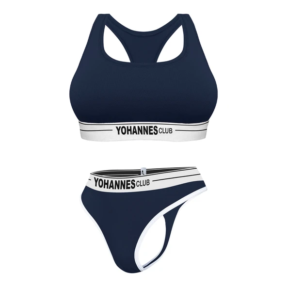 Yohannes Club, Kadın Pamuklu İç Çamaşırı Takımı (Büstiyer- Kemerli Tanga Külot), Renk Seçenekli - Resim 3