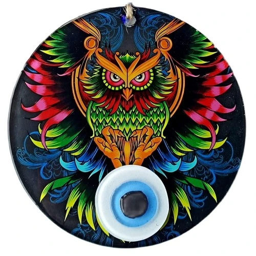 Efsane Baykuş 15 Santimetre Füzyon Cam Duvar Süsü ürün görseli