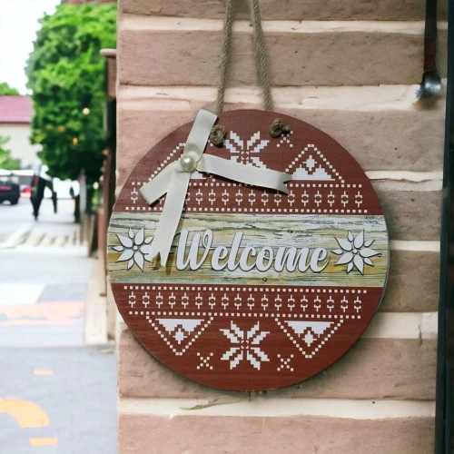 Dijital Baskı Welcome Kapı Süsü 30 Cm Kapı Süsü ürün görseli