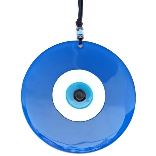 Cam Nazar Boncuklu Mavi Renk 20 Santimetre El Yapımı Duvar Süsü - Resim 3