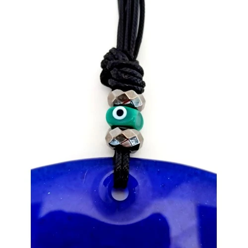 Mavi Cam Nazar Boncuklu 20 Santimetre El Yapımı Duvar Süsü - Resim 2