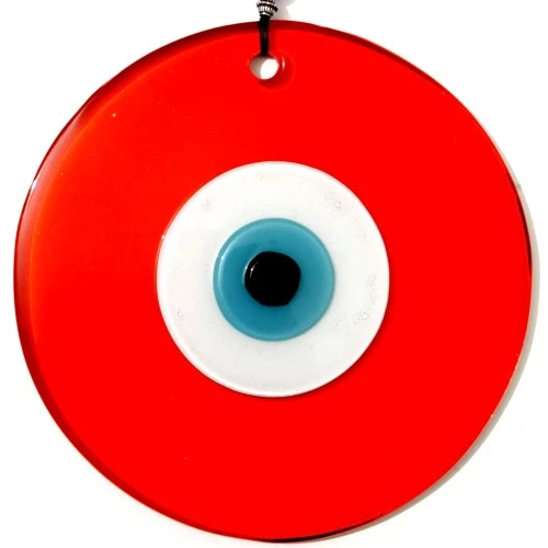 Nazar Boncuklu 16 Santimetre El Yapımı Turuncu Duvar Süsü Hediyelik Eşya - Resim 2