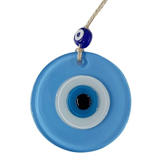 Mini Boy Bebe Mavisi Nazar Boncuklu Duvar Süsü 10 Cm Cam Duvar Dekoru - Resim 2