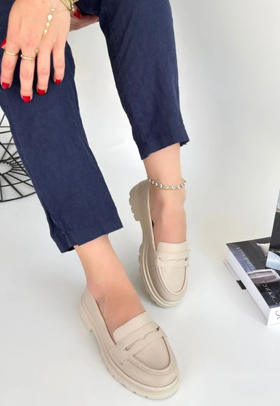 Pabucmarketi Bej Kadın Günlük Ayakkabı - Resim 2