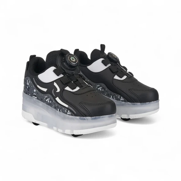 Rocky Siyah Işıklı Patenli Kız Çocuk Spor Ayakkabı - 2