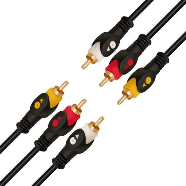 Elektromer 3 RCA - 3 RCA 20 Metre Kablo - 1