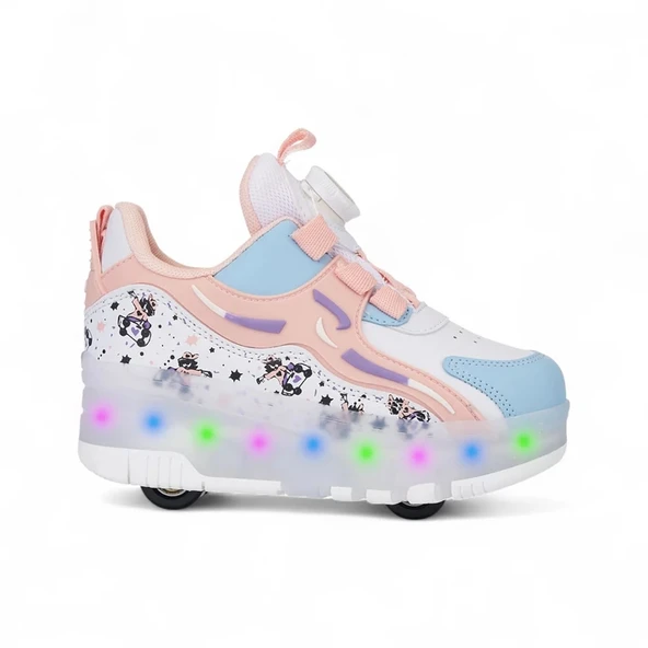 Rocky Pudra Işıklı Patenli Kız Çocuk Spor Ayakkabı ürün görseli