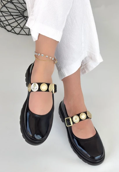 Pabucmarketi Siyah Rugan Kadın Günlük Ayakkabı - 2