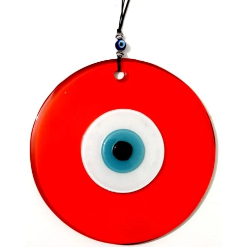 Nazar Boncuklu 16 Santimetre El Yapımı Turuncu Duvar Süsü Hediyelik Eşya ürün görseli