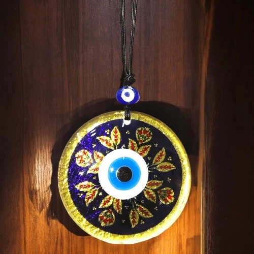 Kırmızı Laleli Gold Renk Cam Süs Altın Varaklı Duvar Dekoru - 2