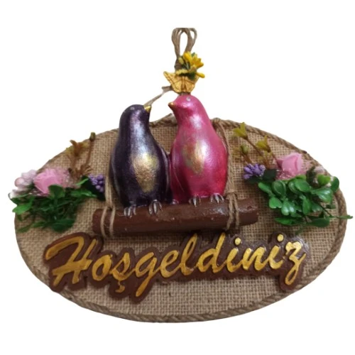 Kuş Tasarımlı Hoşgeldiniz Kapı Süsü - Resim 3