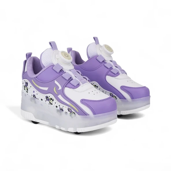 Rocky Mor Işıklı Patenli Kız Çocuk Spor Ayakkabı - 2