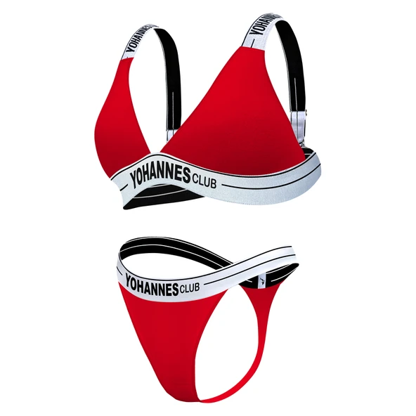 Yohannes Club, Kadın Pamuklu İç Çamaşırı Takımı (Lastik Askılı Sütyen & Lastik Bantlı Tanga Külot) - Resim 6