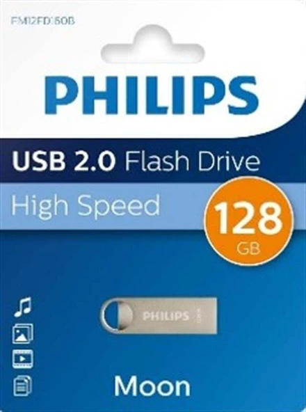 Philips FM12FD160B/00 128GB Moon Klasik Gümüş USB 2.0 Metal Flash Bellek ürün görseli 1