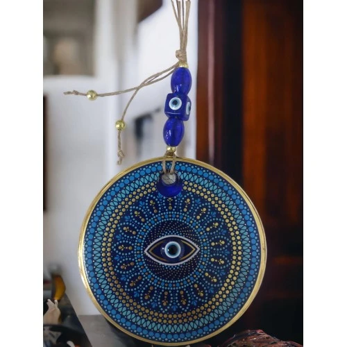 Yaldızlı Puantiyeli Nazar Boncuk Gözlü Duvar Süsü - Resim 3