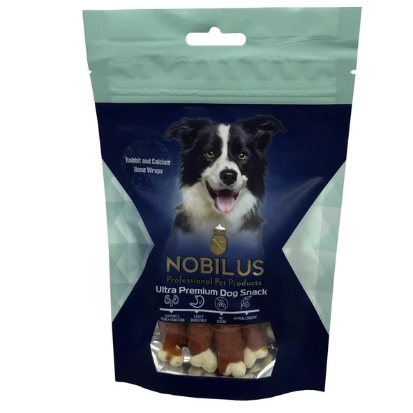 Nobilus Köpek Ödül Maması Tavşan ve Kalsiyum Kemikli Sargı 80 Gr - 1
