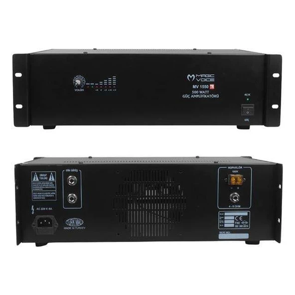 Magicvoice MV-1550 500 Watt 4-8 Ohm 100 Volt 19 Rack Hat Trafolu Power Anfi ürün görseli