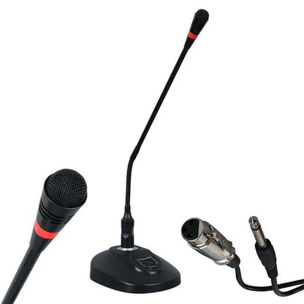 Osawa OSW-555 Kondenser Kürsü Mikrofonu 5 Metre Kablolu 20 Ohm (Bas Konuş)