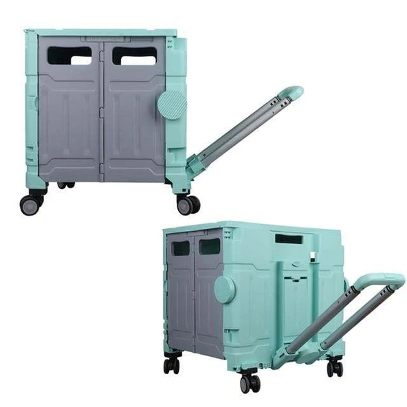 Sunup SN-26968 Katlanabilir Market Pazar Kamp Tekerlekli Alışveriş Arabası 60KG Kapasiteli - Resim 4