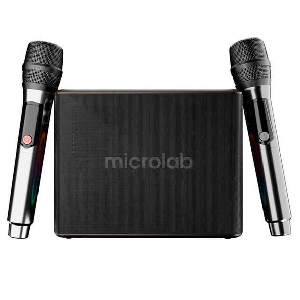Microlab M60 Vega 100W RGB 2 Adet Kablosuz Mikrofonlu Bluetooth Karaoke Hoparlör (15.000mAh Batarya) ürün görseli 1
