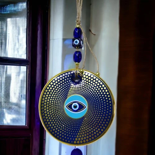 Yaldızlı Nazar Boncuklu Duvar Süsü Gözlü Duvar Dekoru - Resim 3