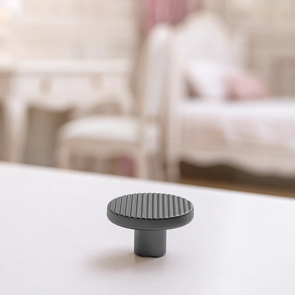 Tek Vidalı Çizgili Lüks Füme Renk Düğme Metal Kulp Çekmece Mobilya Mutfak Dolabı Dolap Kulbu Kulplar - Resim 4