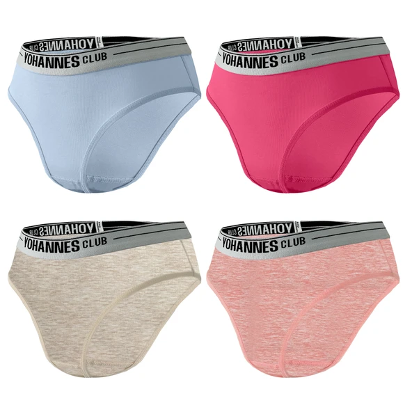 Yohannes Club, Kız Çocuk, Pamuklu Slip&Atlet, Alt-Üst, (3 Çift ve 4 çift Takım seçenekli) - Resim 6