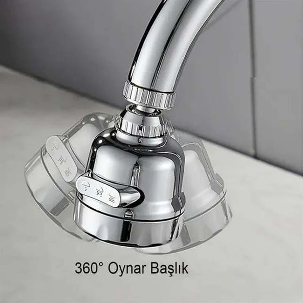 Sunup SN-27115 3 Kademeli Tasarruflu Musluk Başlığı 360 Derece - Resim 2
