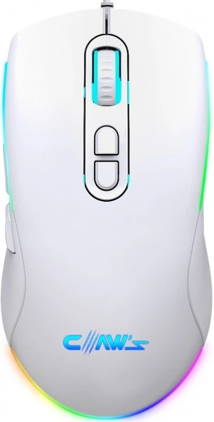 Claws Titan X1 Beyaz RGB Optik Kablolu Oyuncu Mouse - Outlet