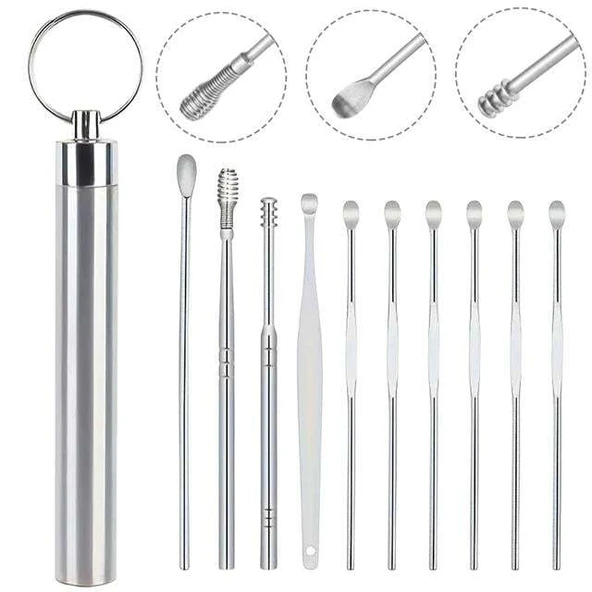 Sunup SN-27132 Paslanmaz Çelik 10'lu Kulak Temizleme Seti - Resim 3