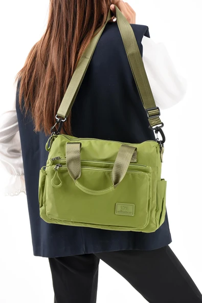 571 collections Ultra Hafif Şik ve Su Geçirmez Orta Boy Omuz,El Çantası Yeşil Model: (571-13-9L) - Resim 3