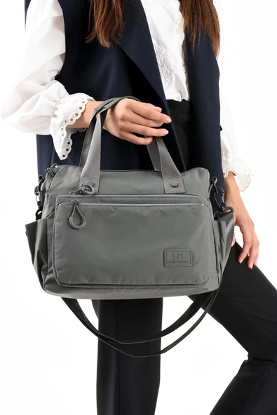 571 collections Ultra Hafif Şik ve Su Geçirmez Orta Boy Omuz,El Çantası Gri Model: (571-13-9L) ürün görseli 1
