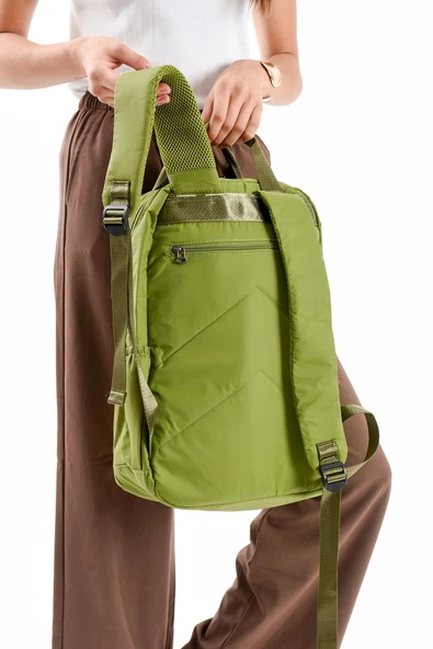 571 collections Ultra Hafif Şik ve Su Geçirmez Orta Boy Sırt Çantası Yeşil Model: (571-13-9F) - Resim 3