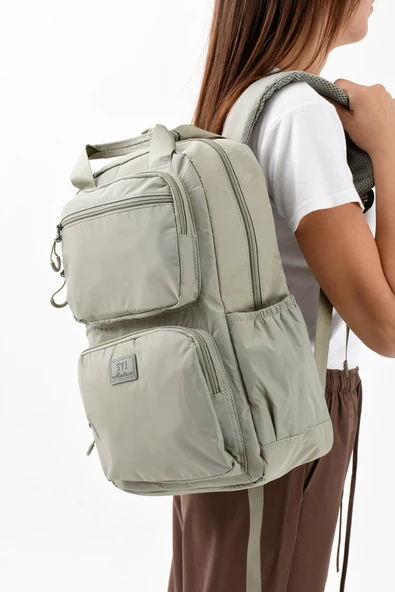 571 collections Ultra Hafif Şik ve Su Geçirmez Orta Boy Sırt Çantası Vizon Model: (571-13-9F) - Resim 2